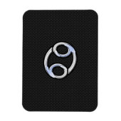 Chrome like Cancer Zodiab Sign on Black Magneet (Verticaal)