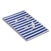 Chrome Like Diver and Sharks on Nautical Stripes Notitieboek (Rechterzijde)