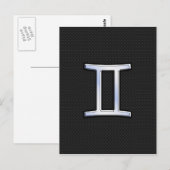 Chrome like Gemini Zodiac Sign Briefkaart (Voorkant / Achterkant)