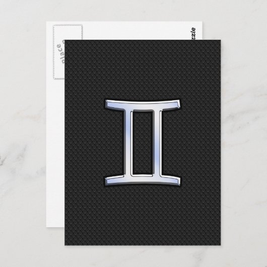 Chrome like Gemini Zodiac Sign Briefkaart (Voorkant / Achterkant)
