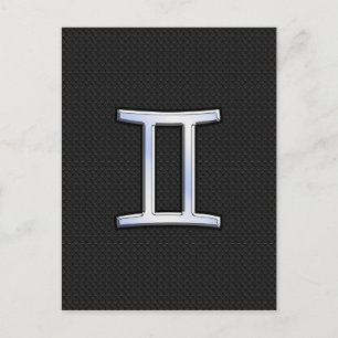 Chrome like Gemini Zodiac Sign Briefkaart