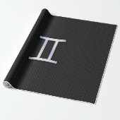 Chrome like Gemini Zodiac Sign Cadeaupapier (Uitgerold)
