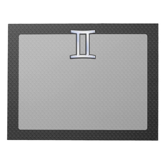 Chrome like Gemini Zodiac Sign Notitieblok (Voorkant)