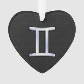 Chrome like Gemini Zodiac Sign Ornament (voorkant)
