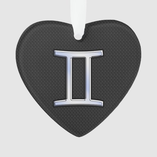 Chrome like Gemini Zodiac Sign Ornament (voorkant)
