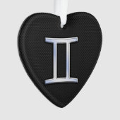 Chrome like Gemini Zodiac Sign Ornament (voorkant)