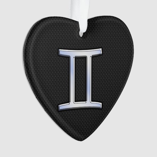 Chrome like Gemini Zodiac Sign Ornament (voorkant)