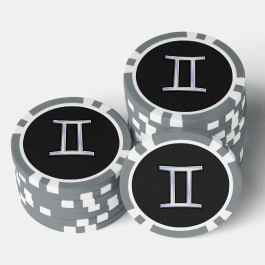 Chrome like Gemini Zodiac Sign Pokerchips (Opstapeling)