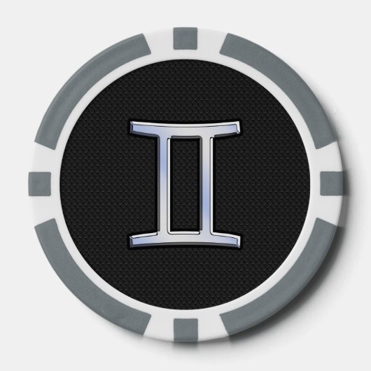 Chrome like Gemini Zodiac Sign Pokerchips (Voorkant)