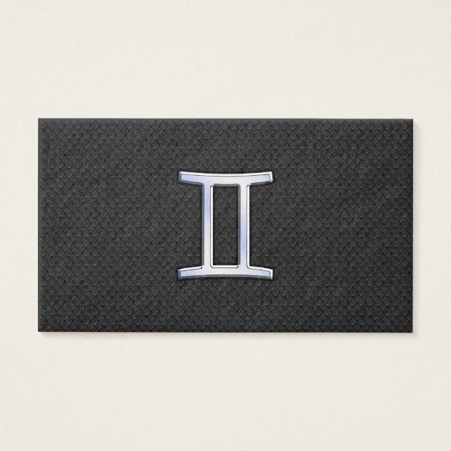 Chrome like Gemini Zodiac Sign Visitekaartje (Voorkant)