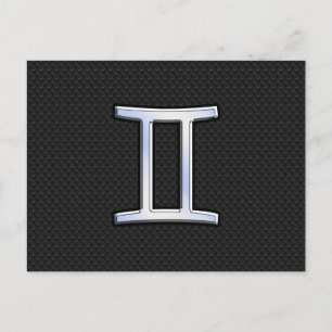 Chrome like Gemini Zodiac Symbol Briefkaart