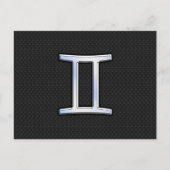 Chrome like Gemini Zodiac Symbol Briefkaart (Voorkant)