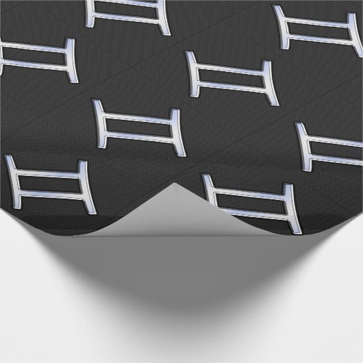 Chrome like Gemini Zodiac Symbol Cadeaupapier (Hoek)