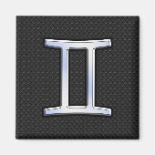 Chrome like Gemini Zodiac Symbol Magneet (Voorkant)