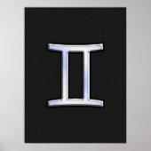 Chrome like Gemini Zodiac Symbol Poster (Voorkant)
