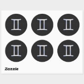Chrome like Gemini Zodiac Symbol Ronde Sticker (Vel)