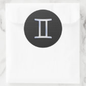 Chrome like Gemini Zodiac Symbol Ronde Sticker (Tas)
