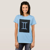 Chrome like Gemini Zodiac Symbol T-shirt (Voorkant volledig)