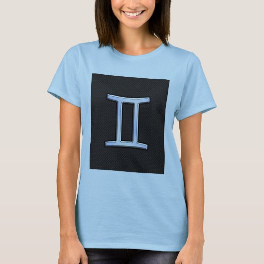 Chrome like Gemini Zodiac Symbol T-shirt (Voorkant)