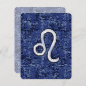 Chrome like Leo Sign on Navy Blue Digital Camo (Voorkant / Achterkant)