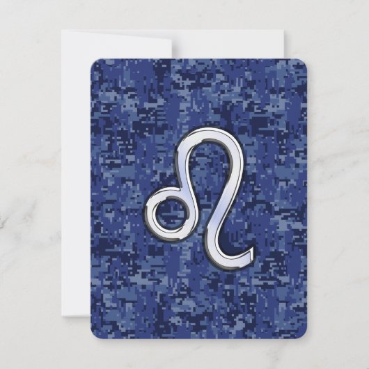 Chrome like Leo Sign on Navy Blue Digital Camo (Voorkant)