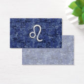 Chrome like Leo Sign on Navy Blue Digital Camo Visitekaartjes (Bureau)