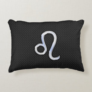 Chrome like Leo Sign on slangenhuid Accent Kussen