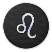 Chrome like Leo Sign on slangenhuid Keramische Knop (Voorkant)