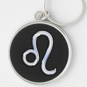 Chrome like Leo Sign on slangenhuid Sleutelhanger