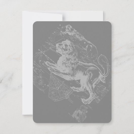 Chrome like Leo Zodiac Constellation Map Hevelius (Achterkant)