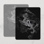 Chrome like Leo Zodiac Constellation Map Hevelius (Voorkant / Achterkant)