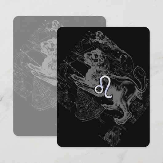 Chrome like Leo Zodiac Constellation Map Hevelius (Voorkant / Achterkant)