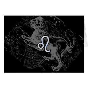 Chrome like Leo Zodiac Constellation Map Hevelius