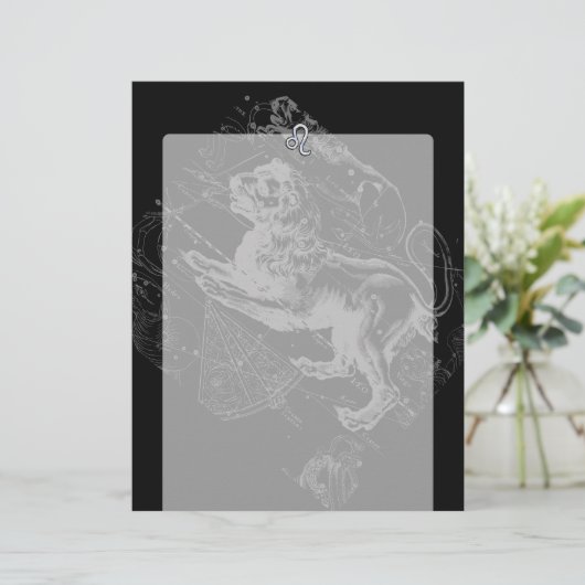 Chrome like Leo Zodiac Constellation Map Hevelius (Staand voorkant)