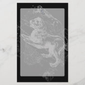 Chrome like Leo Zodiac Constellation Map Hevelius Briefpapier (Voorkant)