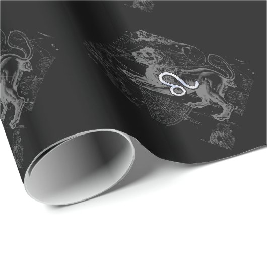 Chrome like Leo Zodiac Constellation Map Hevelius Cadeaupapier (Rol Hoek)