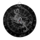 Chrome like Leo Zodiac Constellation Map Hevelius Dartbord (Voorkant)