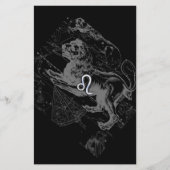 Chrome like Leo Zodiac Constellation Map Hevelius Flyer (Voorkant)
