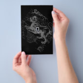 Chrome like Leo Zodiac Constellation Map Hevelius Flyer (Hand)