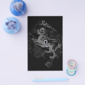 Chrome like Leo Zodiac Constellation Map Hevelius Flyer (Enkel)