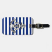 Chrome like Lifesaver on Nautical Stripes Bagagelabel (Voorkant horizontaal)