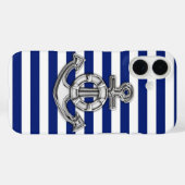 Chrome like Lifesaver on Nautical Stripes Decor Case-Mate iPhone Case (Achterkant (horizontaal))