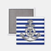 Chrome like Lifesaver on Nautical Stripes Magneet (Voorkant / Achterkant)