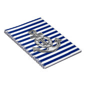 Chrome like Lifesaver on Nautical Stripes Notitieboek (Rechterzijde)