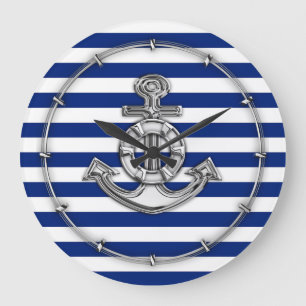 Chrome like Lifesaver on Navy Stripes Grote Klok