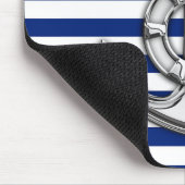 Chrome like Lifesaver on Navy Stripes Muismat (Hoek)