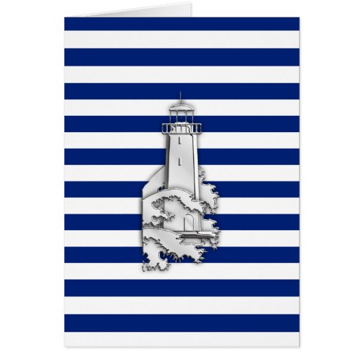 Chrome like Lighthouse on Nautical Stripes (Voorkant)