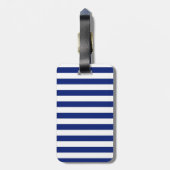 Chrome like Lighthouse on Nautical Stripes Bagagelabel (Achterkant verticaal)