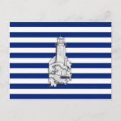 Chrome like Lighthouse on Nautical Stripes Briefkaart (Voorkant)