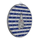 Chrome like Lighthouse on Nautical Stripes Dartbord (Voorkant Links)